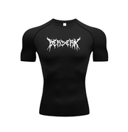 Berserk Compression Shirt made of polyester and spandex with sweat-wicking technology.