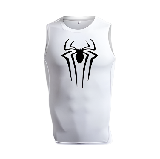 Spiderman Compression Tank Top with sleek spider logo design for high-intensity workouts, featuring breathable fabric for ultimate performance.