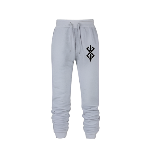 Gray Berserk sweatpants with sleek design and adjustable waistband.