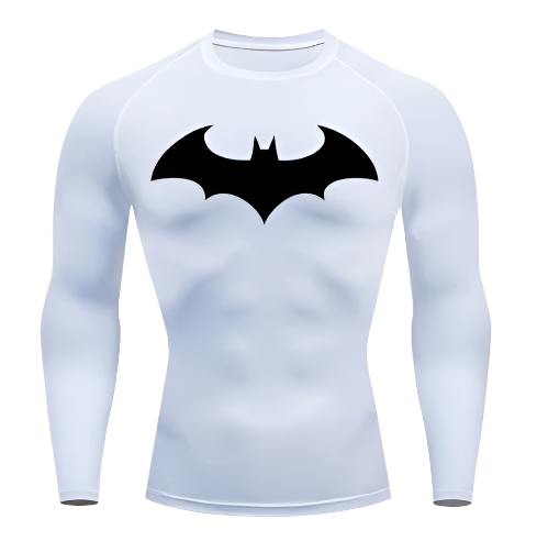 Arkham Detective Long Sleeve Compression Shirt with high compression tech and UV protection.