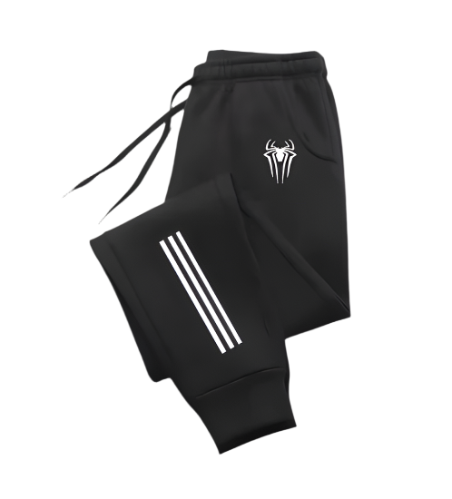 Black Spiderman 2002 sweatpants with adjustable waistband and subtle Spiderman details, ideal for gym and everyday use.