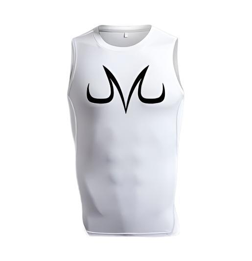 Majin Vegeta Compression Tank Top featuring Dragon Ball Z-inspired design.