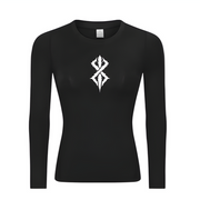 Berserk Woman's Compression Shirt with high-tech muscle support, long sleeves, and UV protection.