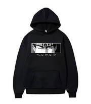 Black Berserk Hoodie with intense design for gym workouts.