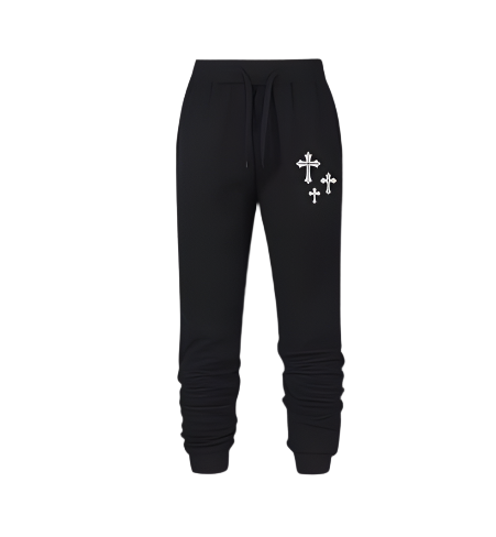 Cristian sweatpants with cross design, ideal for gym and casual wear.