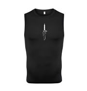 Jujutsu Kaisen Compression Tank Top with anime-inspired design, black athletic wear.