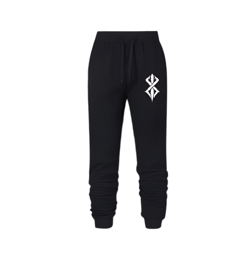 Black Berserk sweatpants with sleek design, adjustable waistband, and deep pockets.