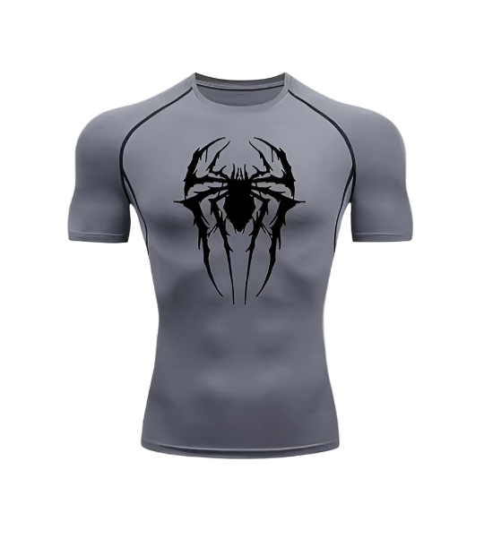 Spider V2 Compression Shirt Short with spider-themed design, for optimal support and mobility.