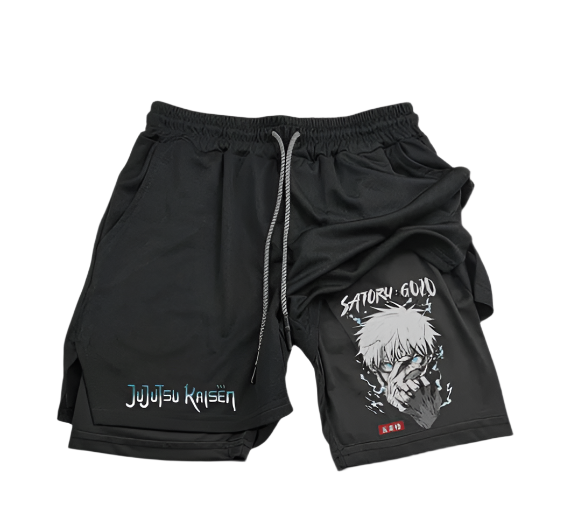 Jujutsu Kaisen Compression Shorts with anime design and advanced fabric technology for optimal performance and style.