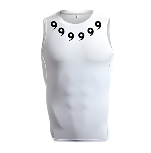 Naruto-inspired white compression tank top with black designs, ideal for workouts.