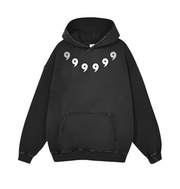 Naruto hoodie with iconic anime symbols, black, relaxed fit, adjustable hood, and pouch pocket.